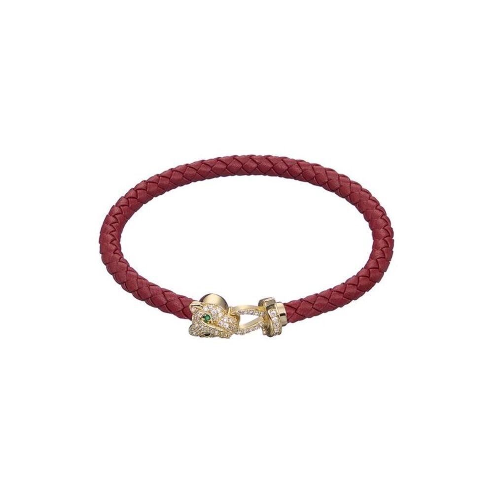 Jean Claude Year Of The Snake Collection Leather Cz Bracelet